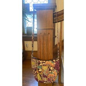 Vera Bradley Plum Crazy Floral Hipster Quilted Crossbody Bag Purse Retired